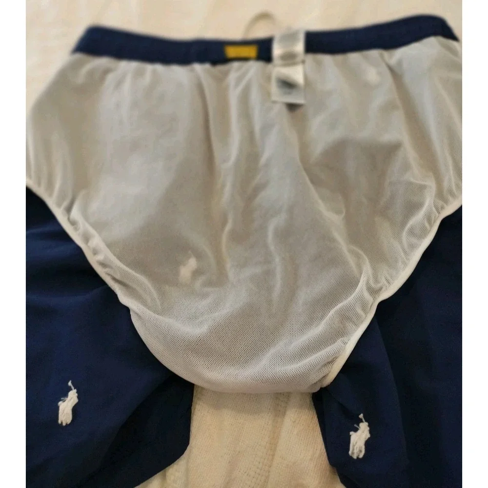 Polo Ralph Lauren Mens XL Blue Swim Trunks All Over Embroidered Pony Board Short